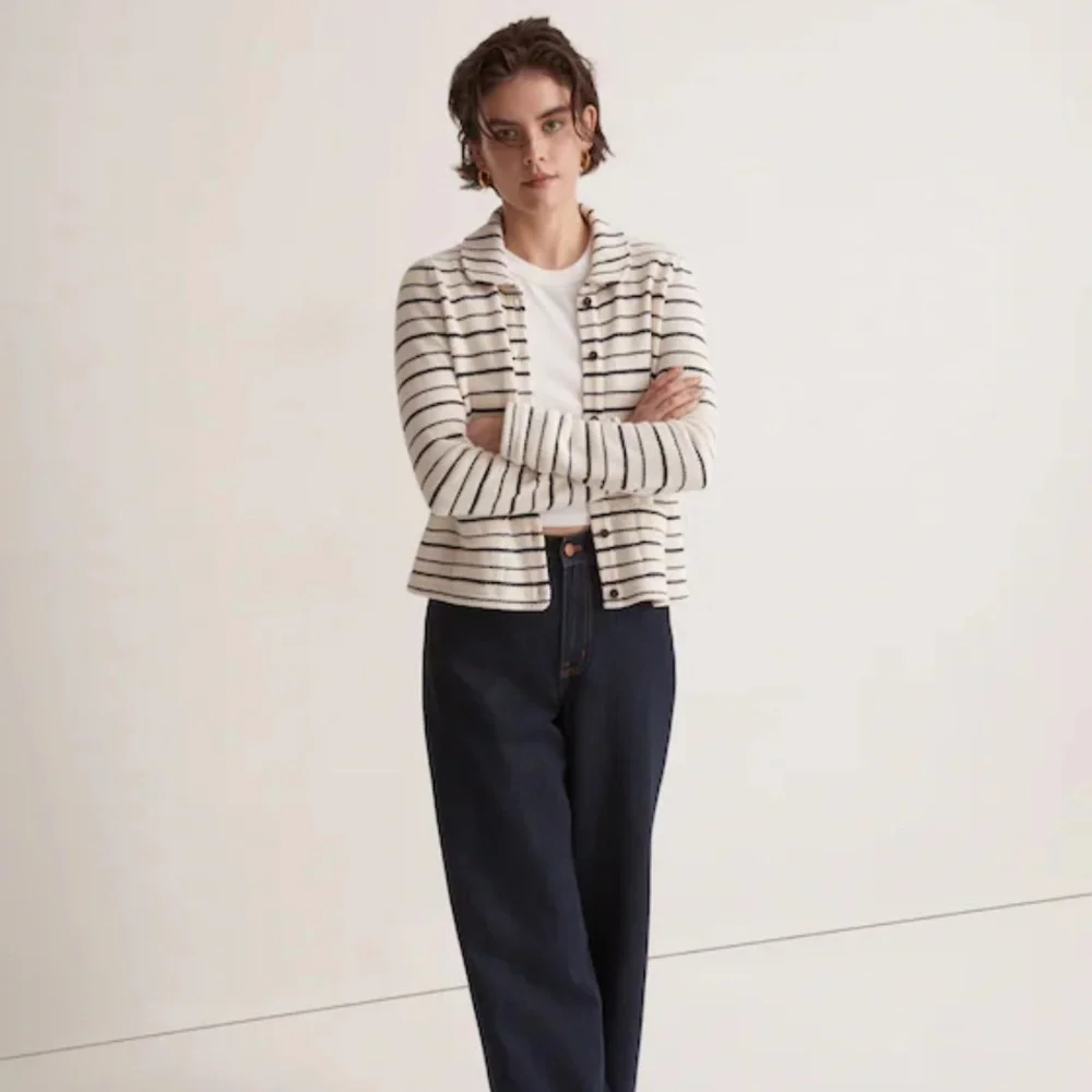 Madewell Navy and Cream Striped Knit - Picture 2 of 16